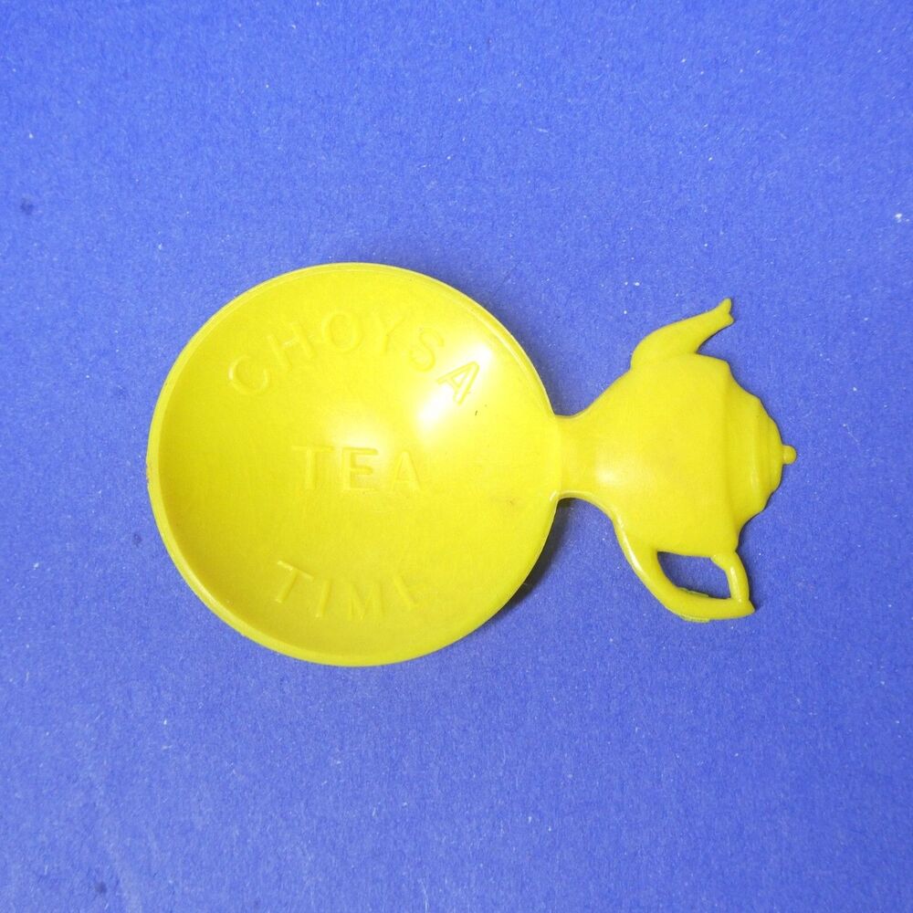 Choysa Tea Time Advertising Tea Bag Rest Vintage Yellow Plastic Teabag Holder NZ